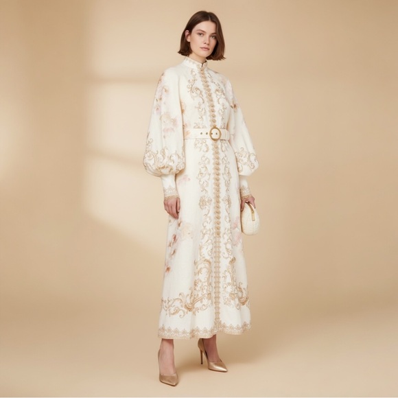 Zimmermann Dresses & Skirts - ZIMMERMANN Belted floral-print linen midi dress Size0